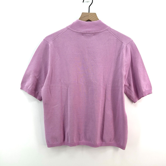David Brooks Sweater Women XL Purple Lavender Silk Blend Old Money Career Mature - Picture 5 of 10